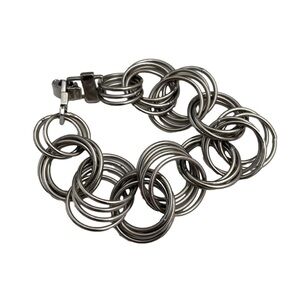Lia Sophia Chain Large Linked Bracelet Silver Tone